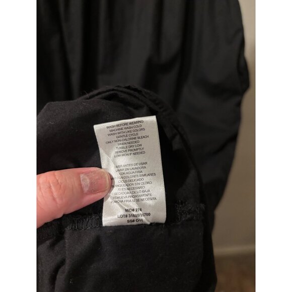 French Connection Black Puff Sleeve Midi Dress With V-Neckline & Tiered Skirt Wo - Picture 11 of 14